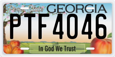 GA license plate PTF4046