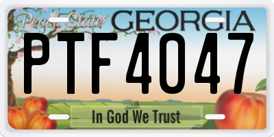 GA license plate PTF4047
