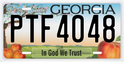 GA license plate PTF4048