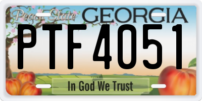 GA license plate PTF4051