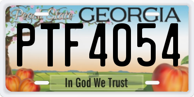 GA license plate PTF4054
