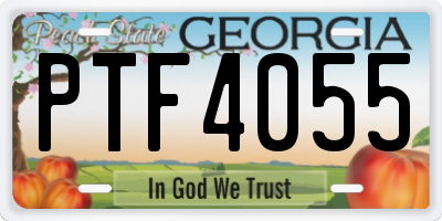 GA license plate PTF4055