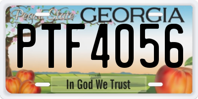 GA license plate PTF4056