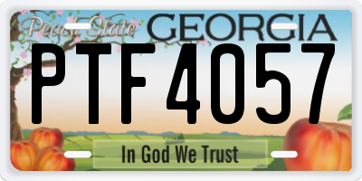 GA license plate PTF4057