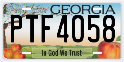 GA license plate PTF4058