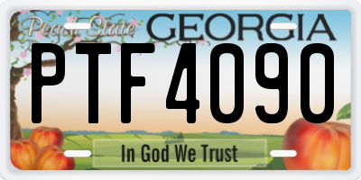 GA license plate PTF4090