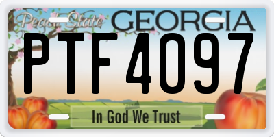 GA license plate PTF4097