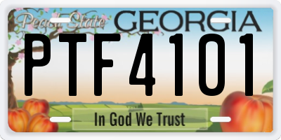 GA license plate PTF4101