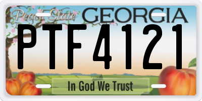 GA license plate PTF4121