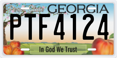 GA license plate PTF4124