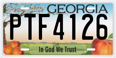 GA license plate PTF4126