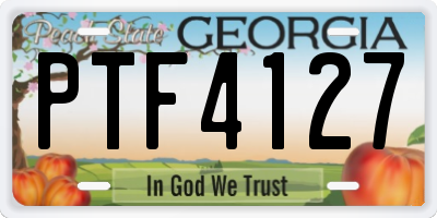 GA license plate PTF4127