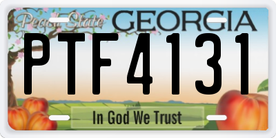 GA license plate PTF4131