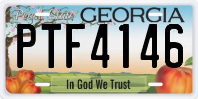 GA license plate PTF4146