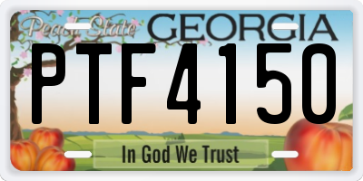 GA license plate PTF4150