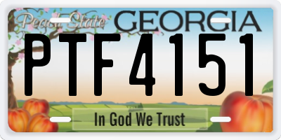 GA license plate PTF4151