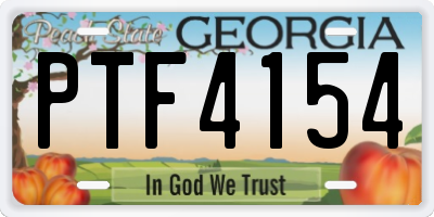 GA license plate PTF4154