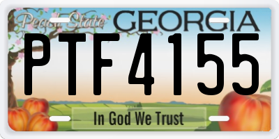 GA license plate PTF4155
