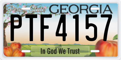GA license plate PTF4157