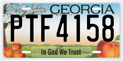 GA license plate PTF4158