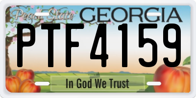 GA license plate PTF4159
