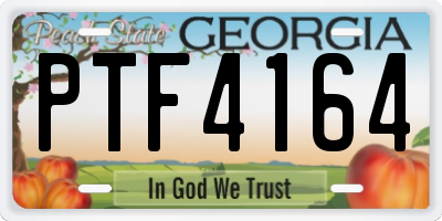 GA license plate PTF4164