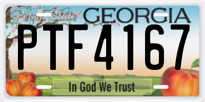GA license plate PTF4167