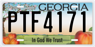 GA license plate PTF4171