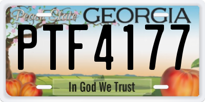 GA license plate PTF4177