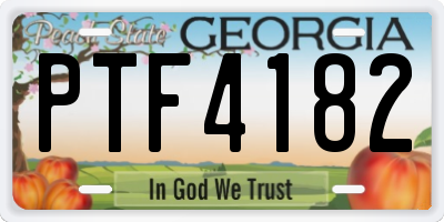 GA license plate PTF4182