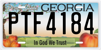 GA license plate PTF4184