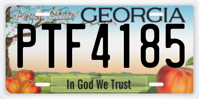 GA license plate PTF4185