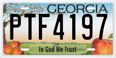 GA license plate PTF4197