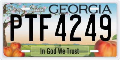 GA license plate PTF4249