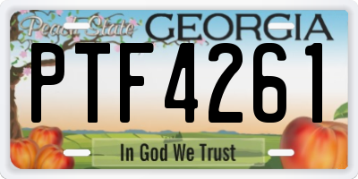 GA license plate PTF4261