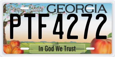 GA license plate PTF4272