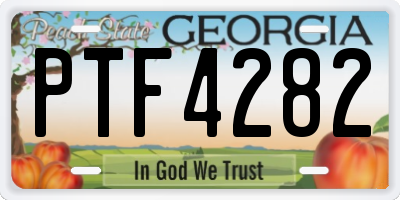 GA license plate PTF4282
