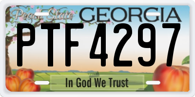 GA license plate PTF4297