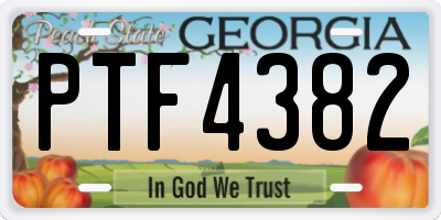 GA license plate PTF4382