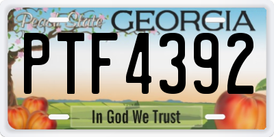 GA license plate PTF4392
