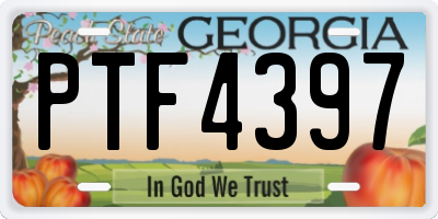 GA license plate PTF4397