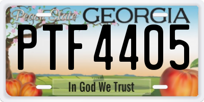 GA license plate PTF4405