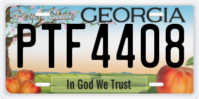 GA license plate PTF4408