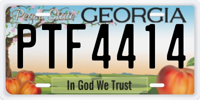 GA license plate PTF4414