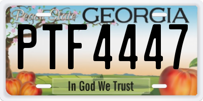GA license plate PTF4447