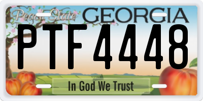 GA license plate PTF4448