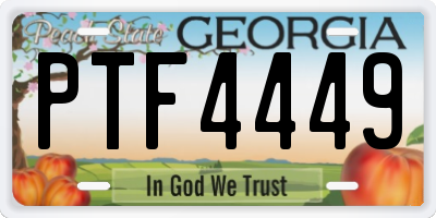 GA license plate PTF4449