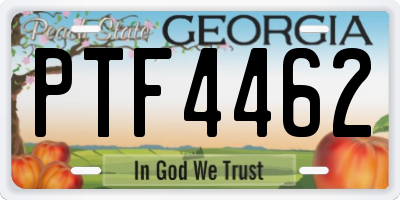 GA license plate PTF4462