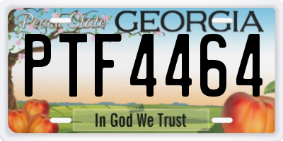 GA license plate PTF4464
