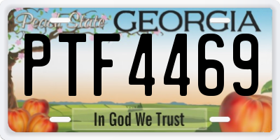GA license plate PTF4469